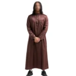 Qamis marron avec boutton