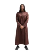 Qamis marron avec boutton
