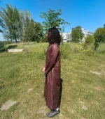 Qamis marron avec boutton – Image 3