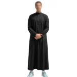 Qamis noir avec zip