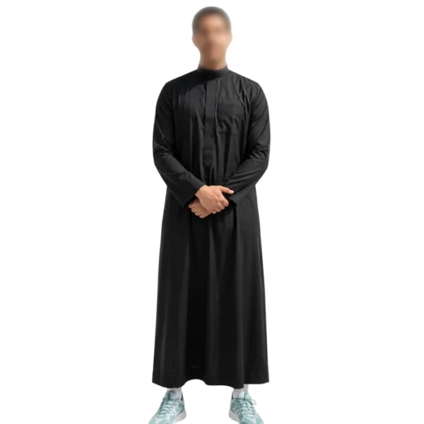 Qamis noir avec zip